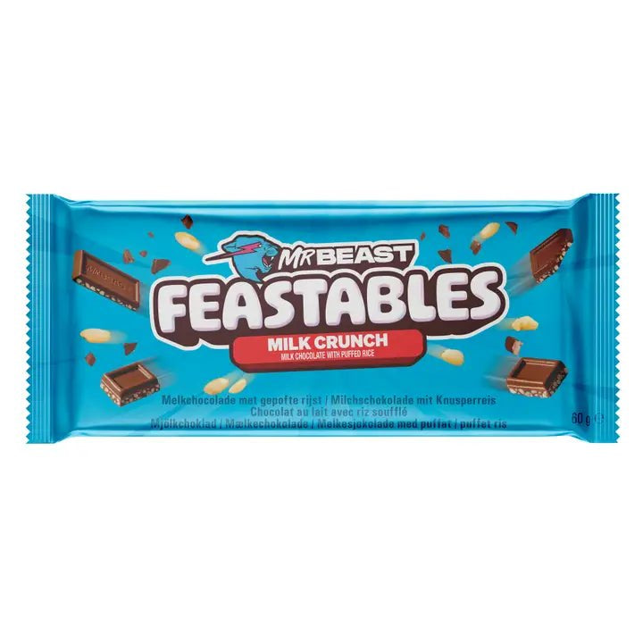 Mr Beast Feastables Milk Crunch Chocolate (10 x 60g) (USA)
