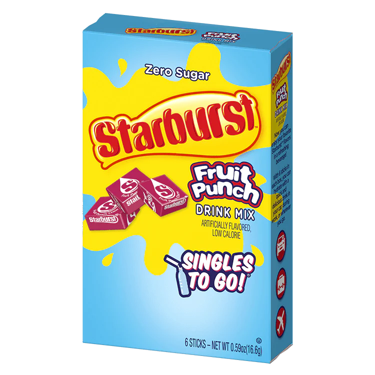 Starburst Singles To Go Drink Mix Sachets Fruit Punch (12 x 6ct)