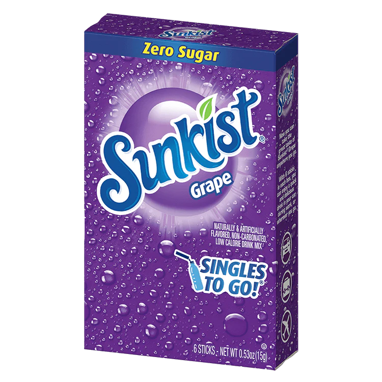 Sunkist Singles To Go Drink Mix Sachets Grape (12 x 6ct)