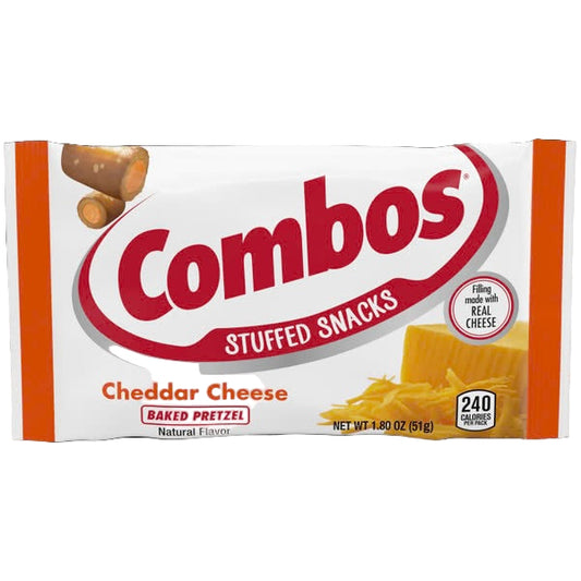 Combos Stuffed Snacks Cheddar Cheese Baked Pretzel (18CT x 1.8oz)