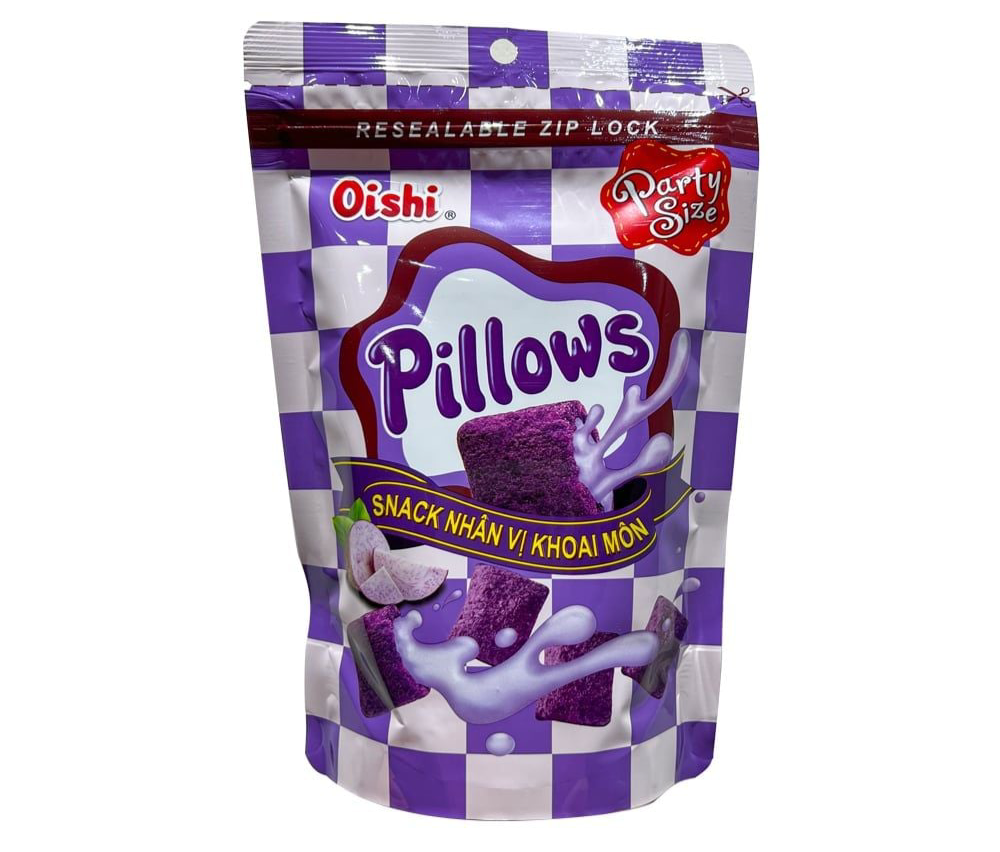 Oishi Pillow Snacks Ube Ice Cream (20 x 80g)