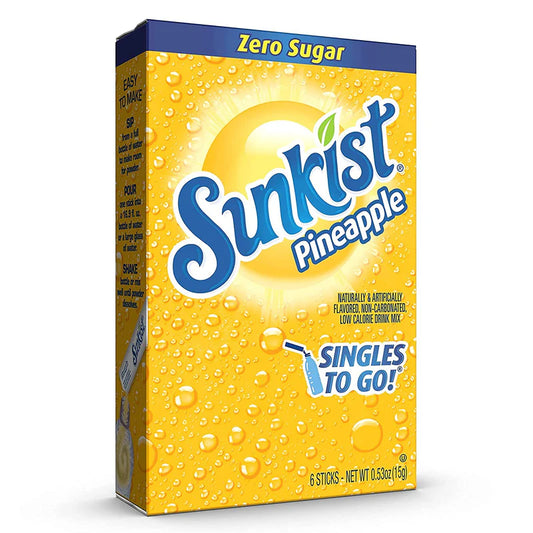 Sunkist Singles To Go Drink Mix Sachets Pineapple (12 x 6ct)