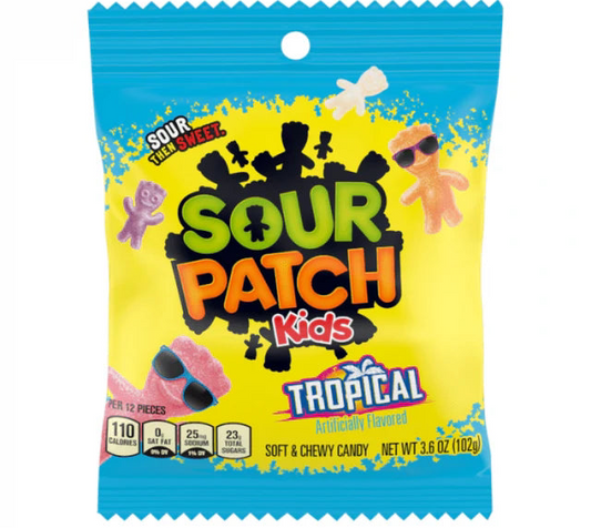 Sour Patch Kids Tropical Peg Bag (12 x 102g)