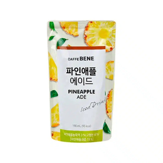 CAFFE BENE Pineapple Ade Ice Tea Korean Drink Pouches (10 x 190ml)