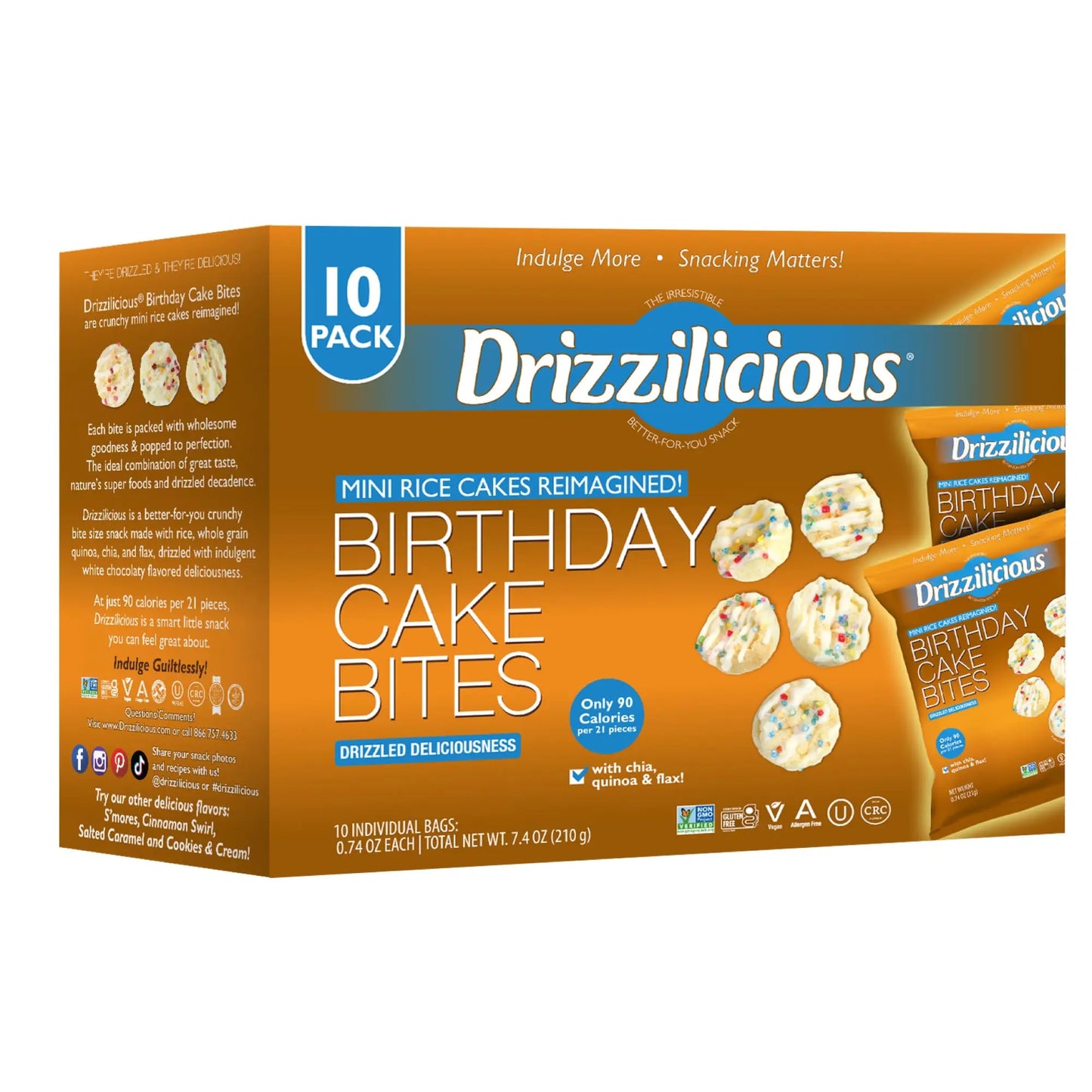 Drizzilicious Birthday Cake Bites Bites (8 x 10 x 0.74oz) 80ct