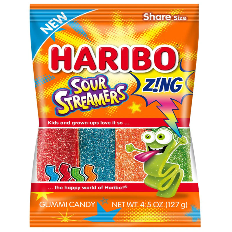 Haribo Zing Sour Streamers (12 x 4.5oz)