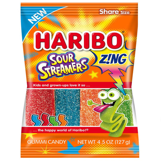 Haribo Zing Sour Streamers (12 x 4.5oz)