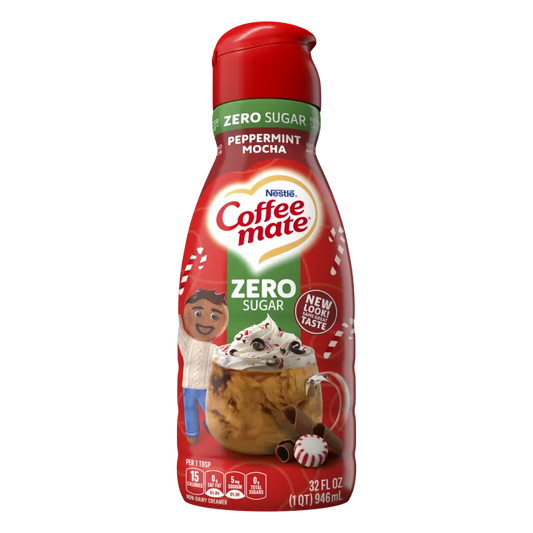 Coffee Mate Peppermint Mocha Zero Liquid Creamer (6 x 32oz)