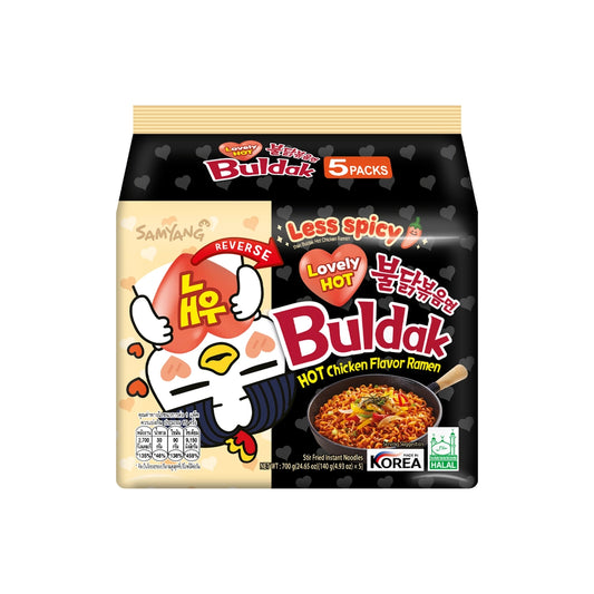 Samyang Lovely Hot Less Spicy Ramen Noodles (Pack of 40)