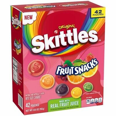 Skittles Fruit Snacks 42 Pouches